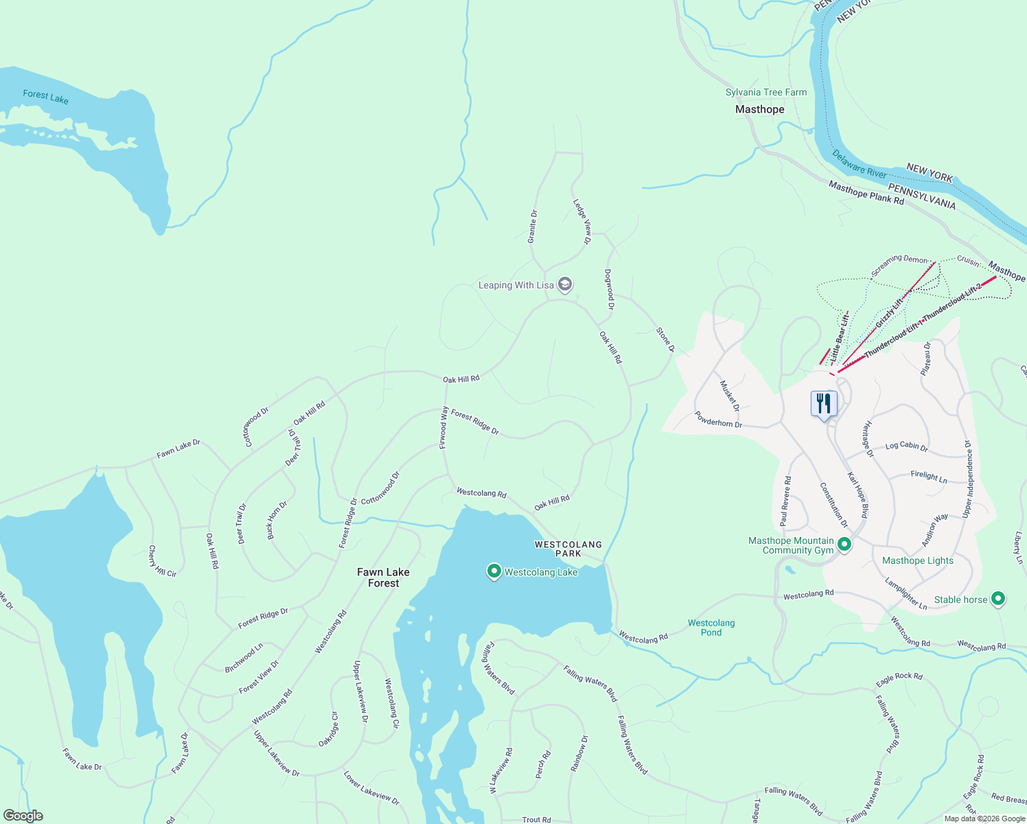 map of restaurants, bars, coffee shops, grocery stores, and more near 107 Evergreen Court in Hawley