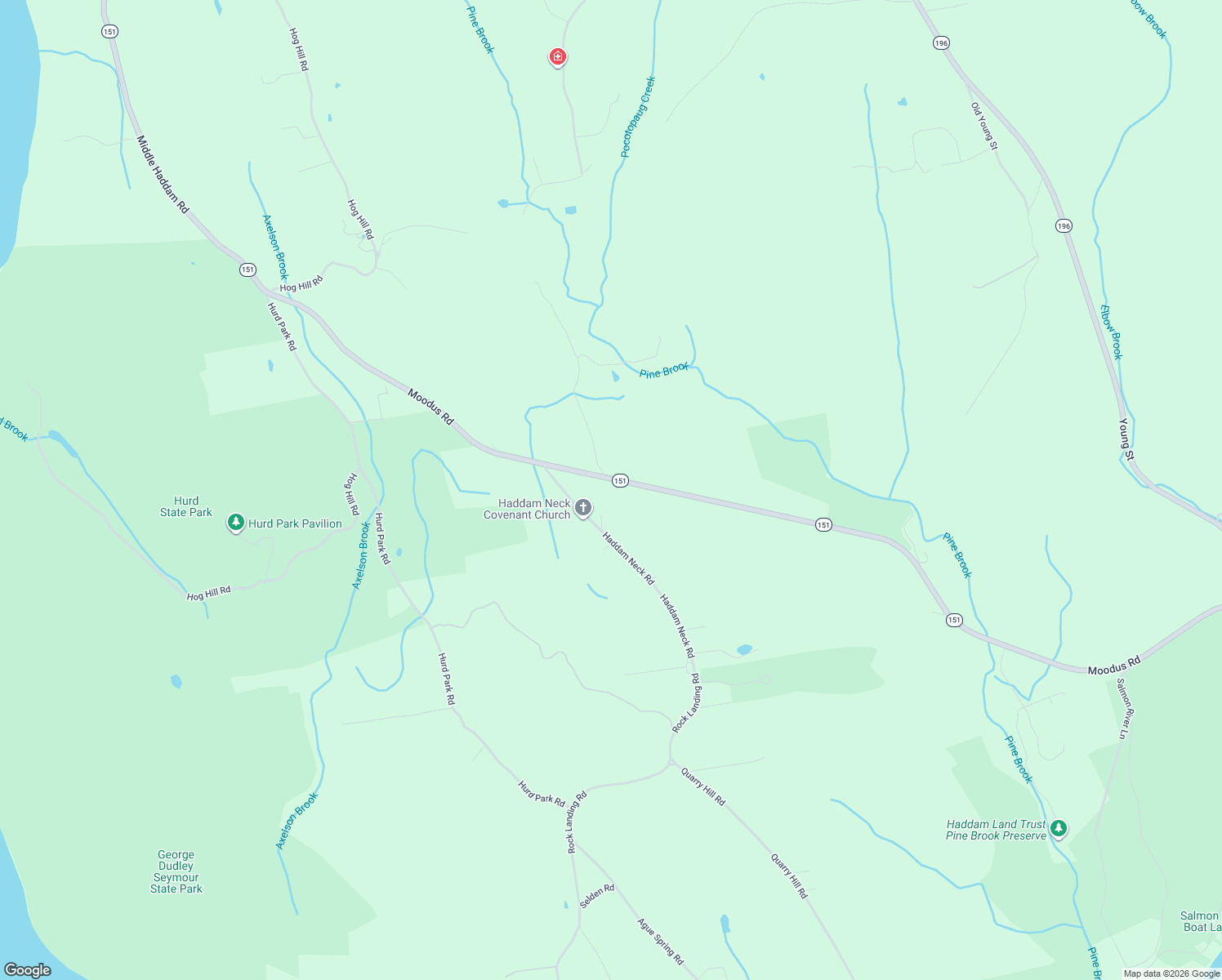 map of restaurants, bars, coffee shops, grocery stores, and more near 415 Moodus Road in East Hampton