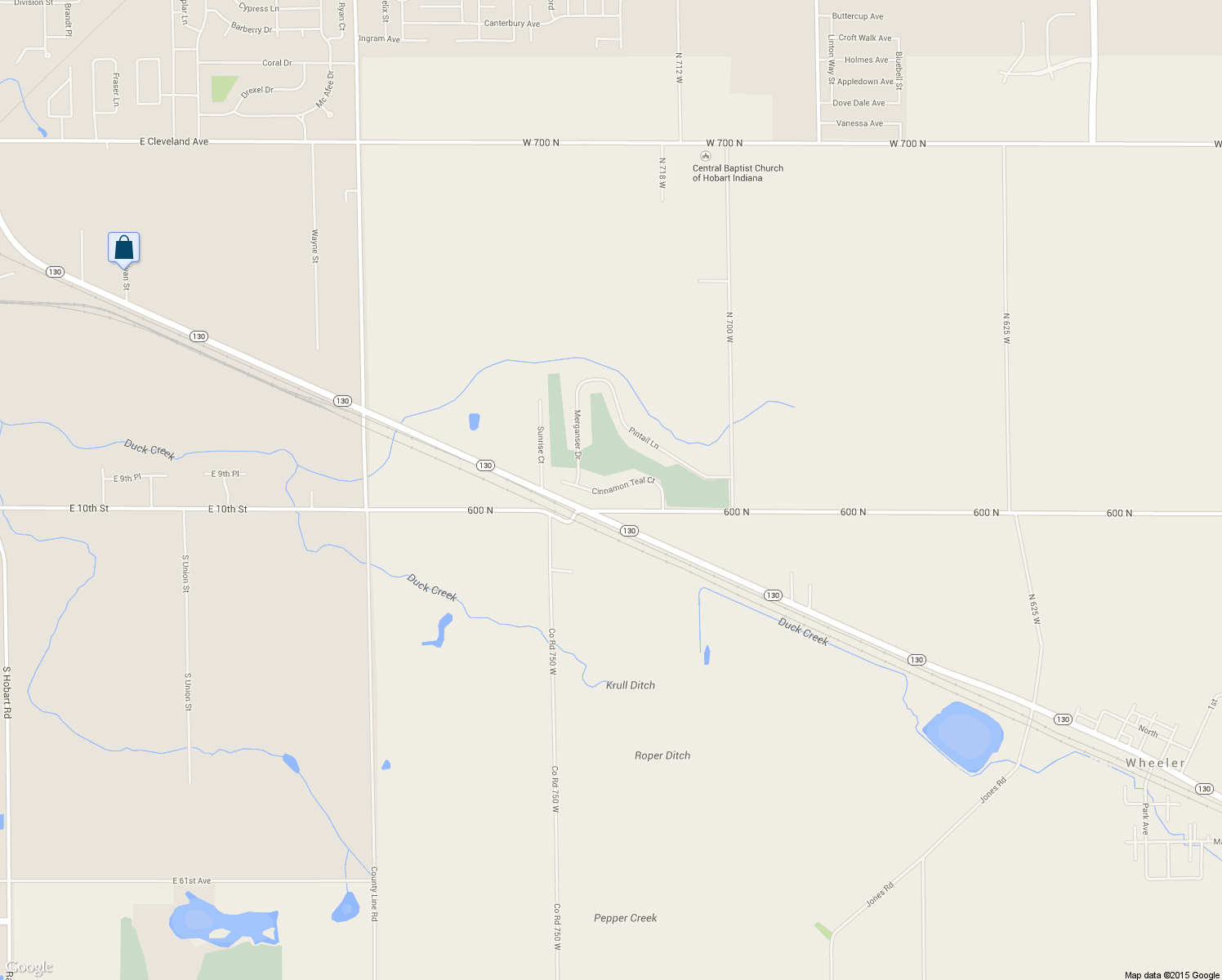 map of restaurants, bars, coffee shops, grocery stores, and more near Cinnamon Teal Court in Hobart