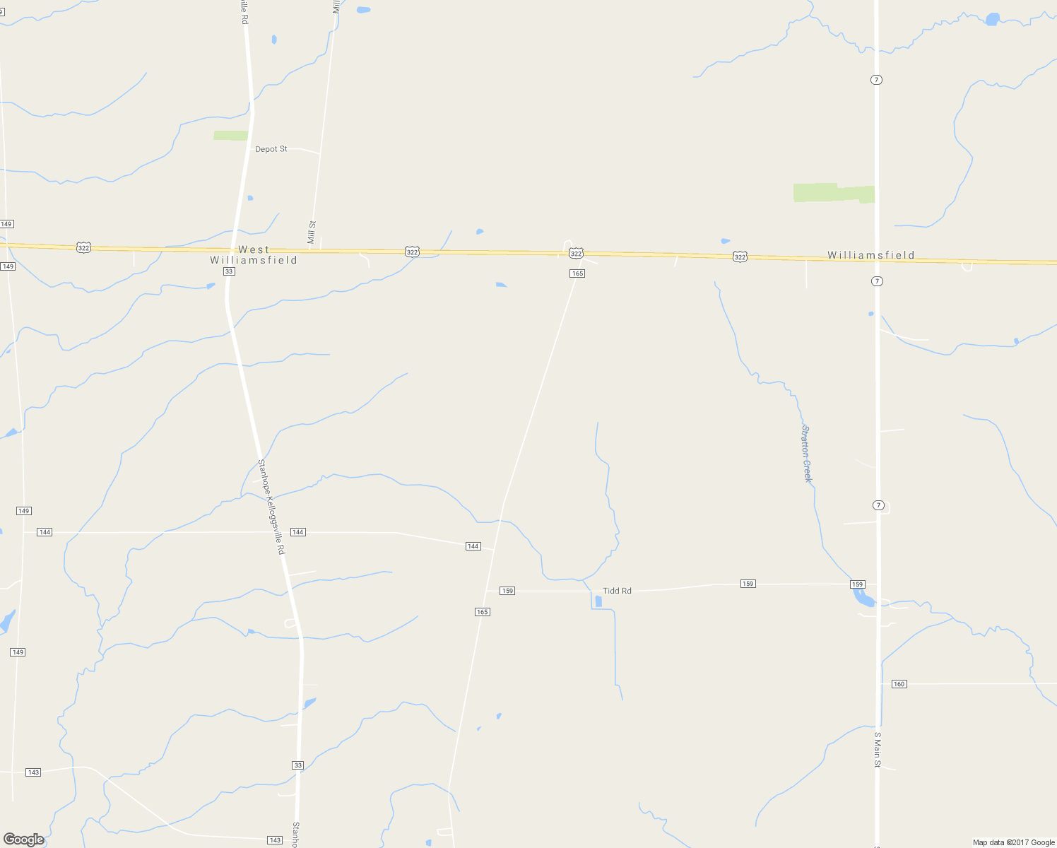 map of restaurants, bars, coffee shops, grocery stores, and more near 8241 Ridge Road in Williamsfield