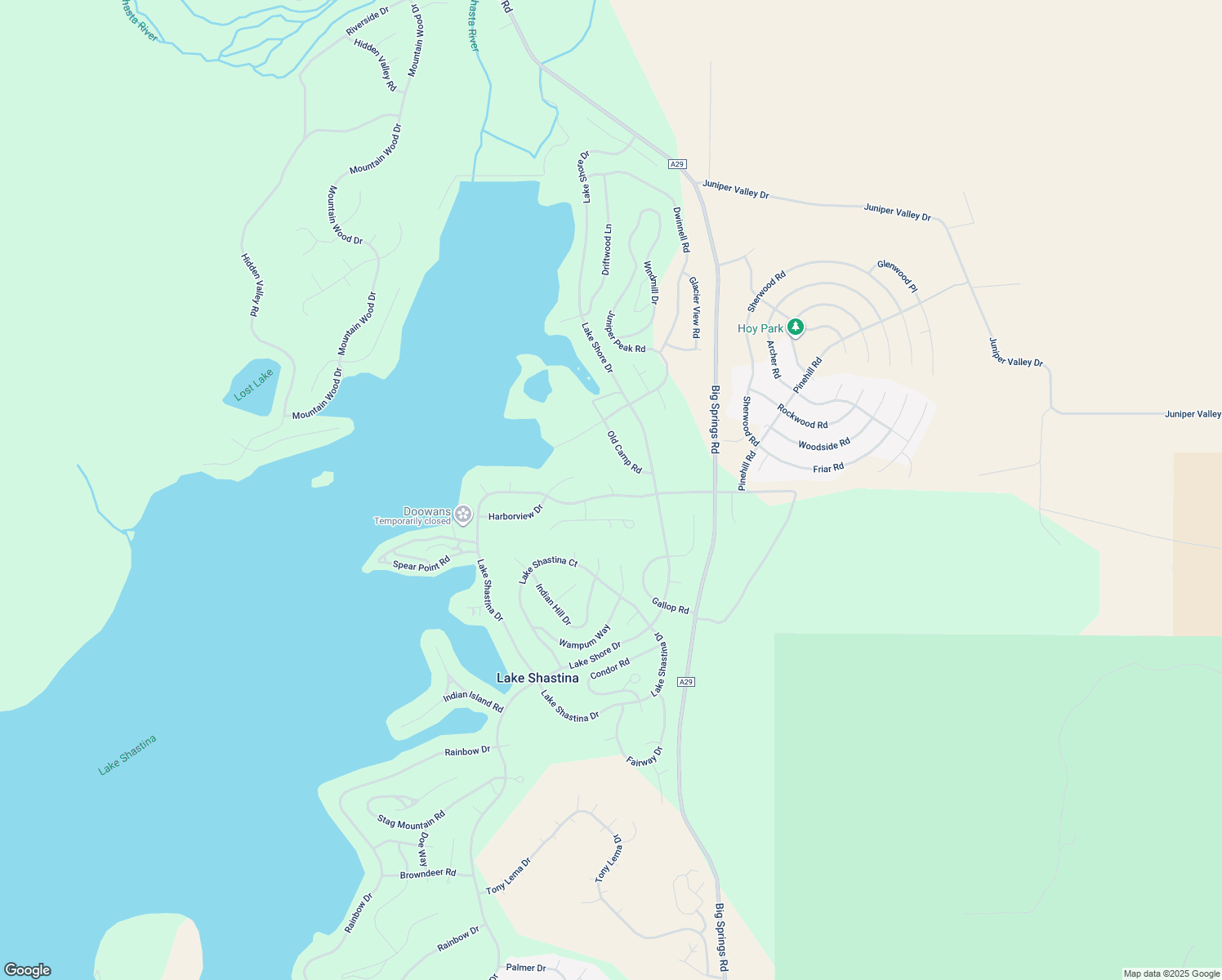 map of restaurants, bars, coffee shops, grocery stores, and more near 15608 Mountain Court in Weed