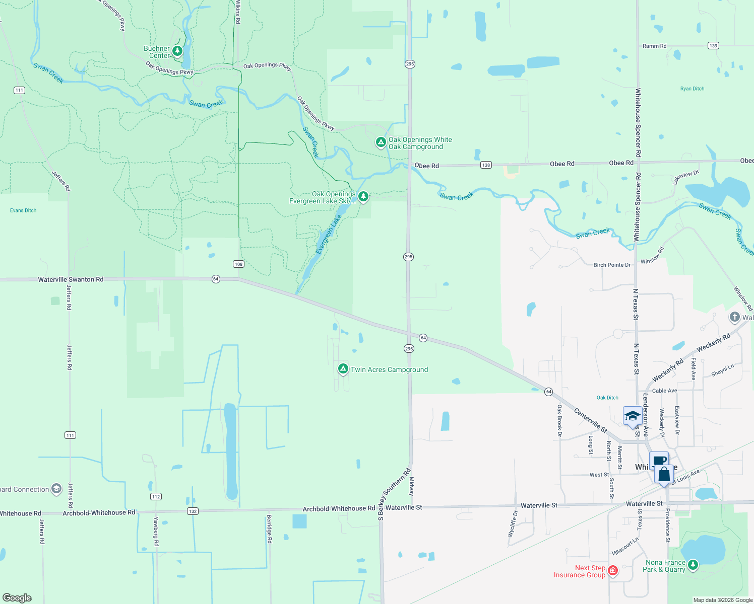 map of restaurants, bars, coffee shops, grocery stores, and more near 11940 Waterville Swanton Road in Whitehouse