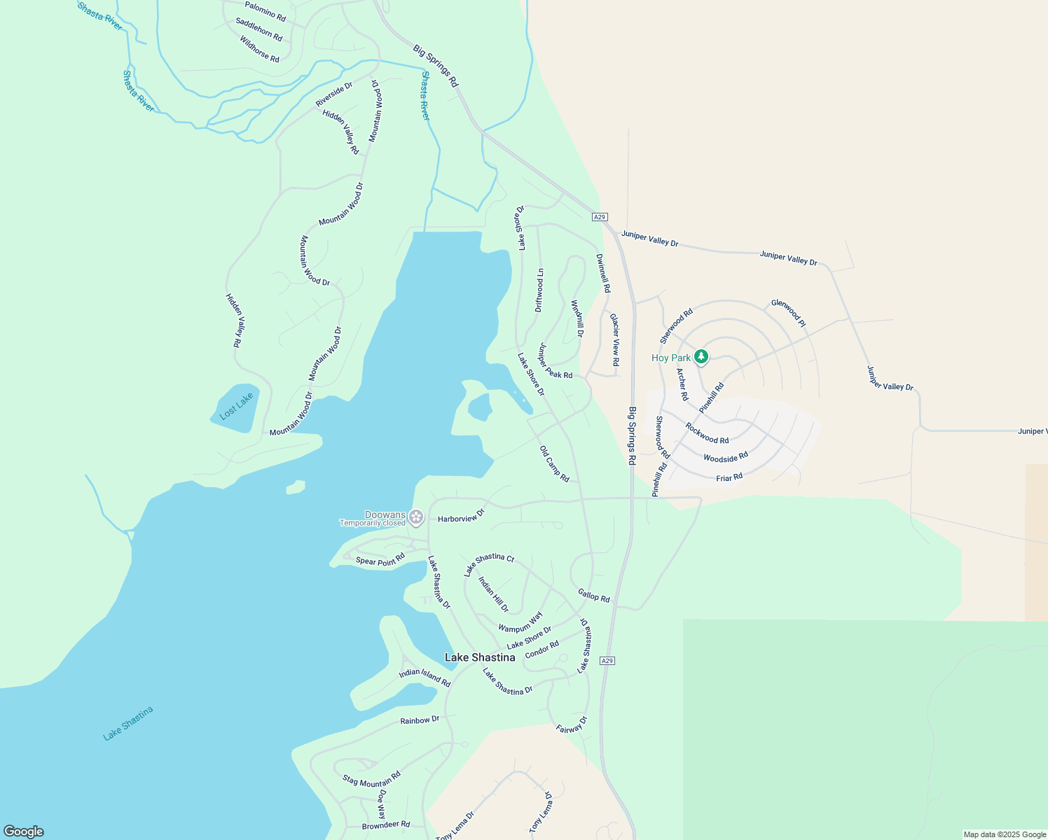 map of restaurants, bars, coffee shops, grocery stores, and more near 15733 Juniper Peak Road in Weed