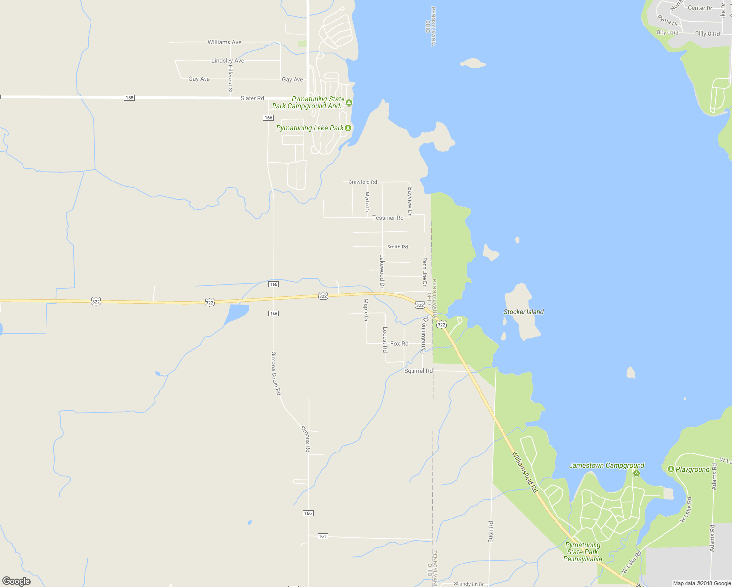 map of restaurants, bars, coffee shops, grocery stores, and more near 7322 U.S. 322 in Williamsfield