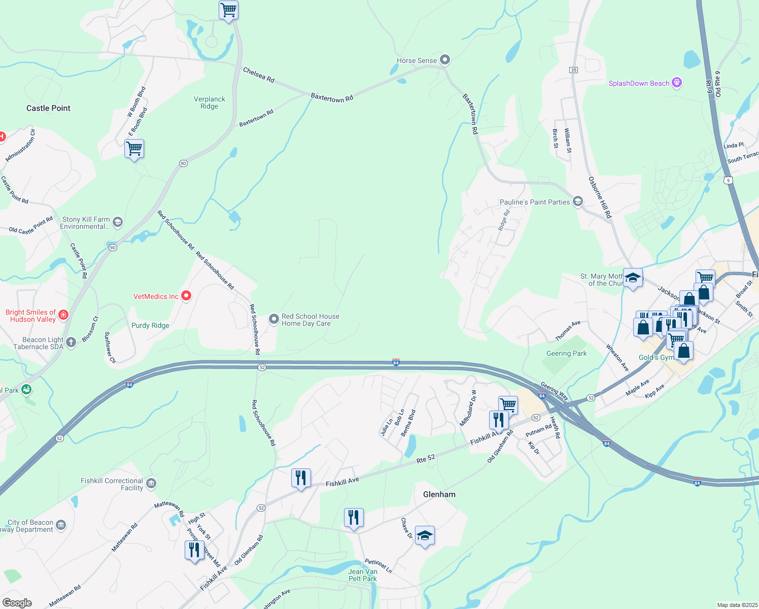 map of restaurants, bars, coffee shops, grocery stores, and more near 44 Tree Line Ct in Fishkill