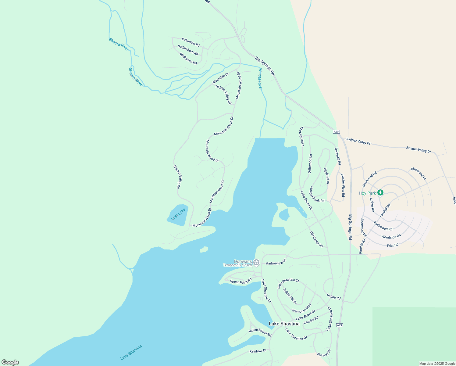 map of restaurants, bars, coffee shops, grocery stores, and more near 14937 Shoreline Drive in Weed