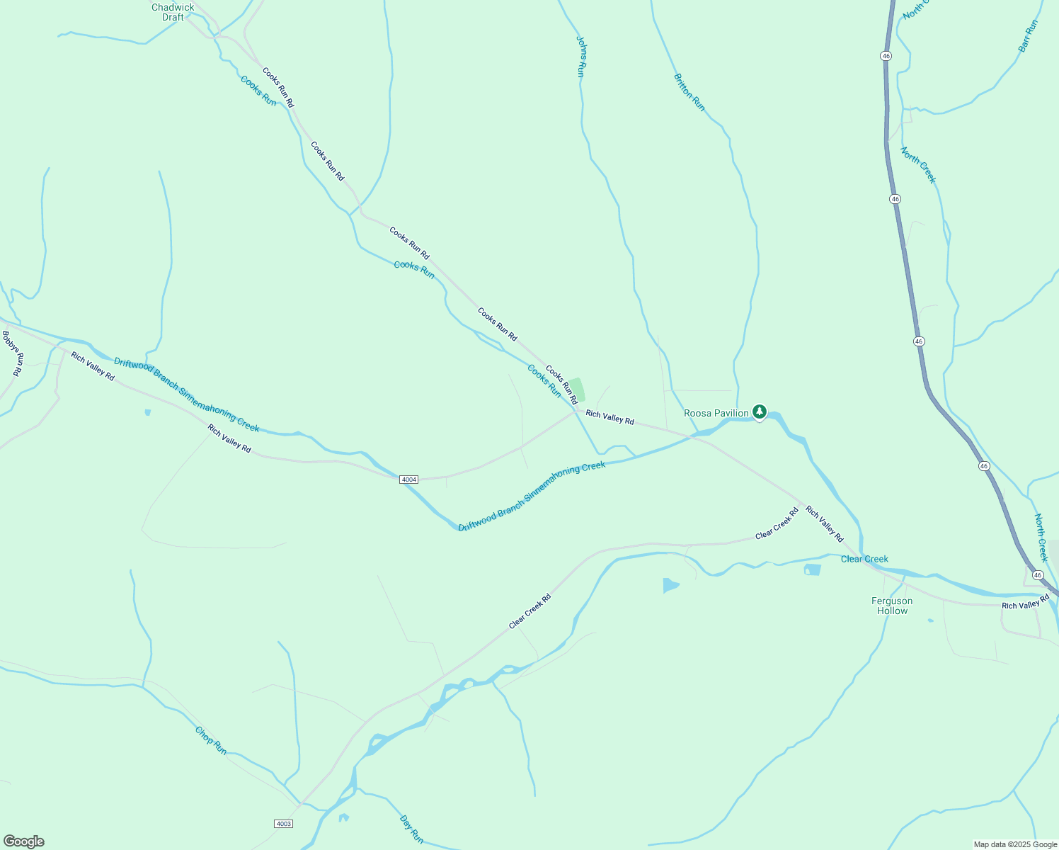 map of restaurants, bars, coffee shops, grocery stores, and more near Rich Valley Road in Emporium