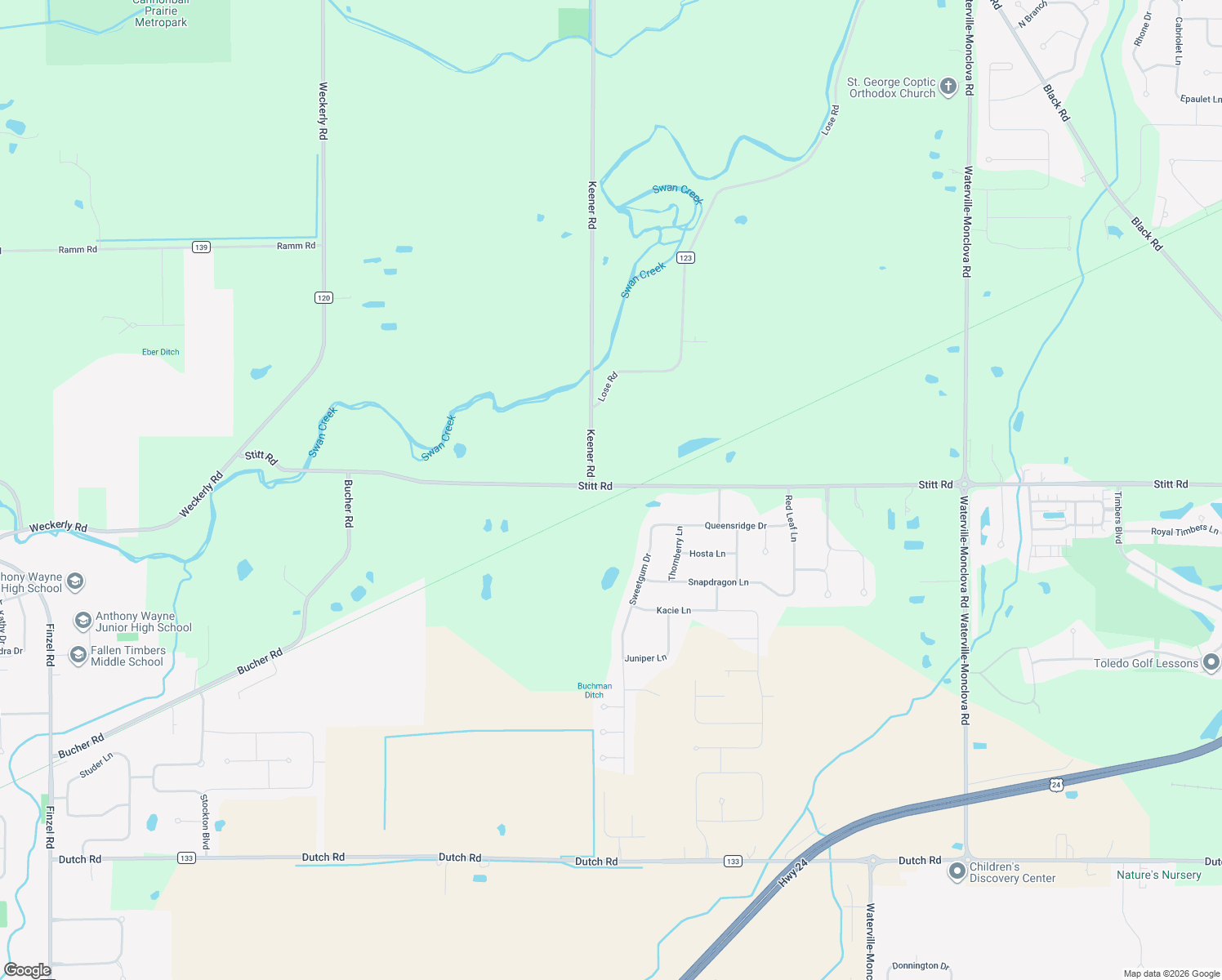 map of restaurants, bars, coffee shops, grocery stores, and more near 8751 Stitt Road in Whitehouse