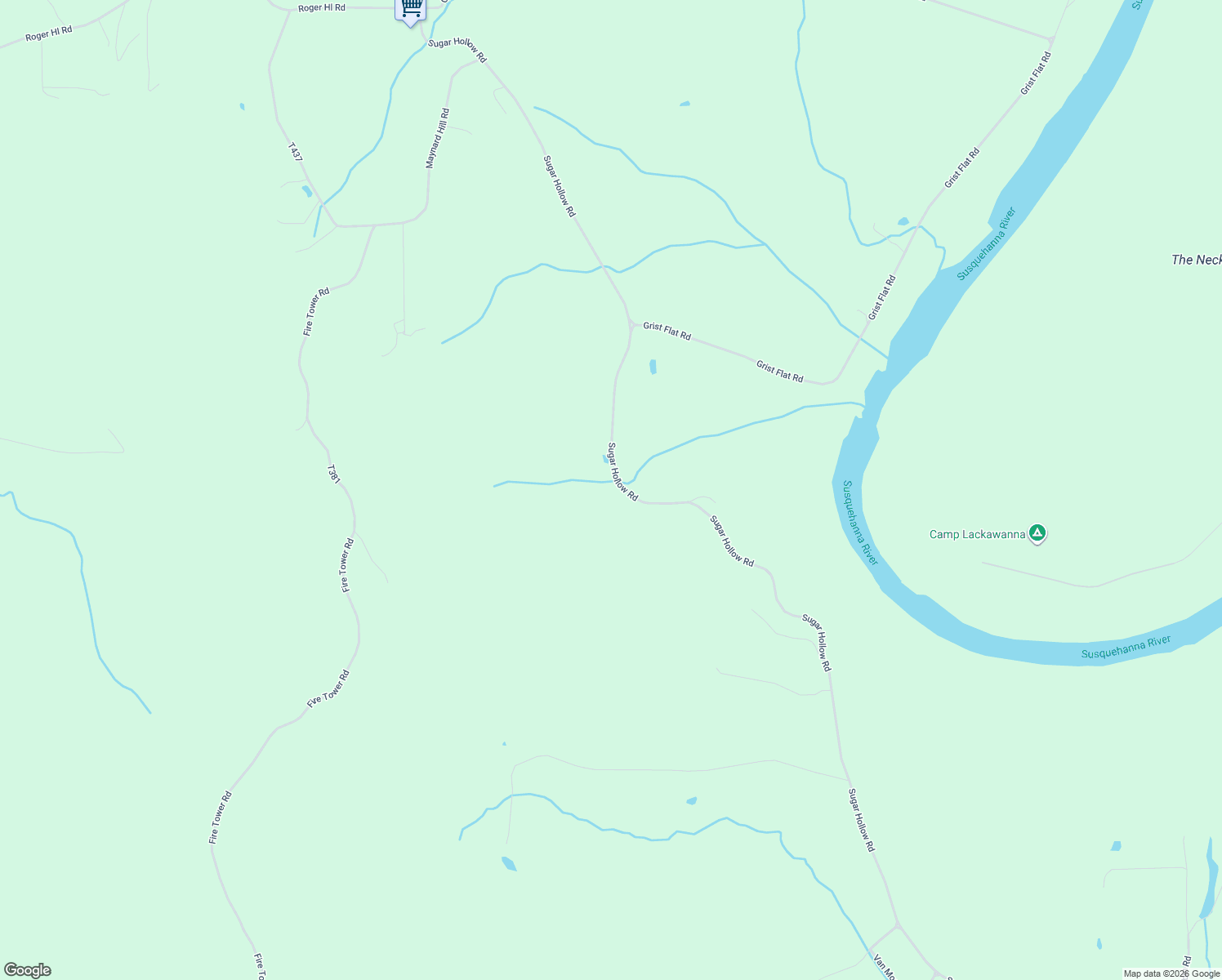 map of restaurants, bars, coffee shops, grocery stores, and more near 1021 Sugar Hollow Road in Tunkhannock