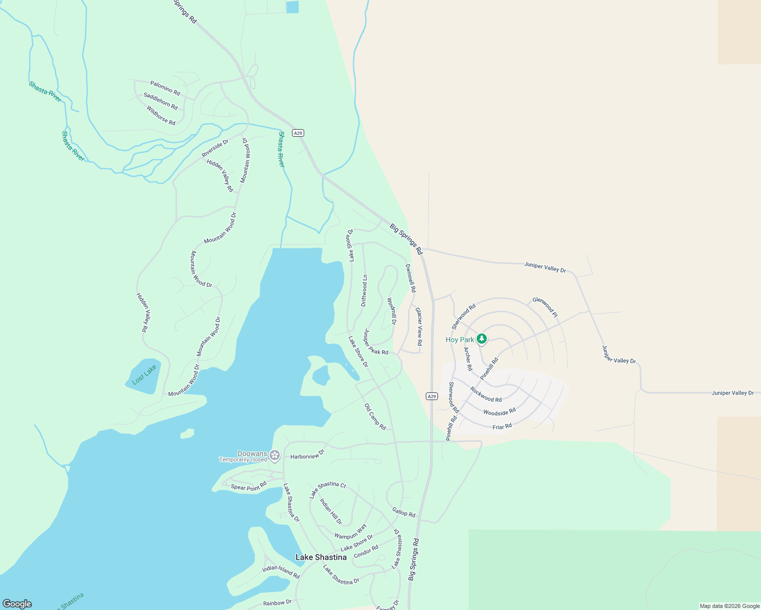 map of restaurants, bars, coffee shops, grocery stores, and more near 15042 Windmill Drive in Weed