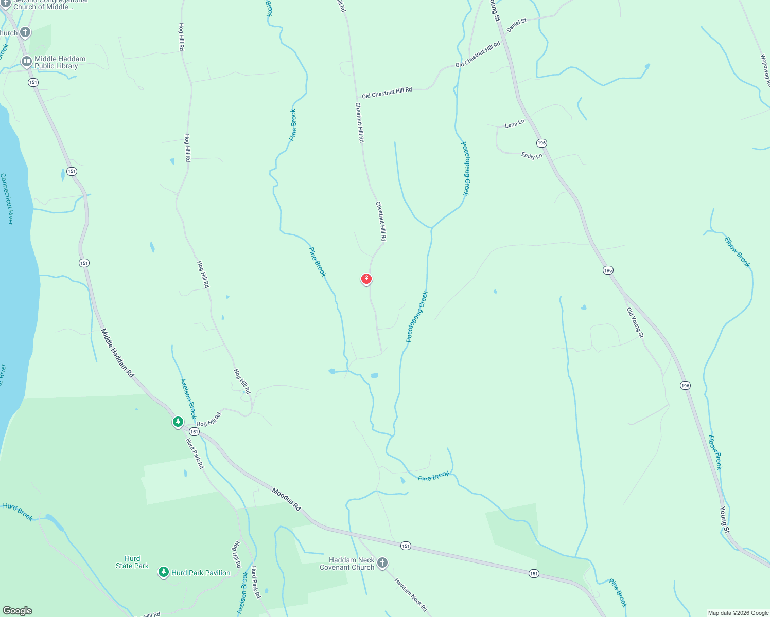 map of restaurants, bars, coffee shops, grocery stores, and more near 190 Chestnut Hill Road in East Hampton