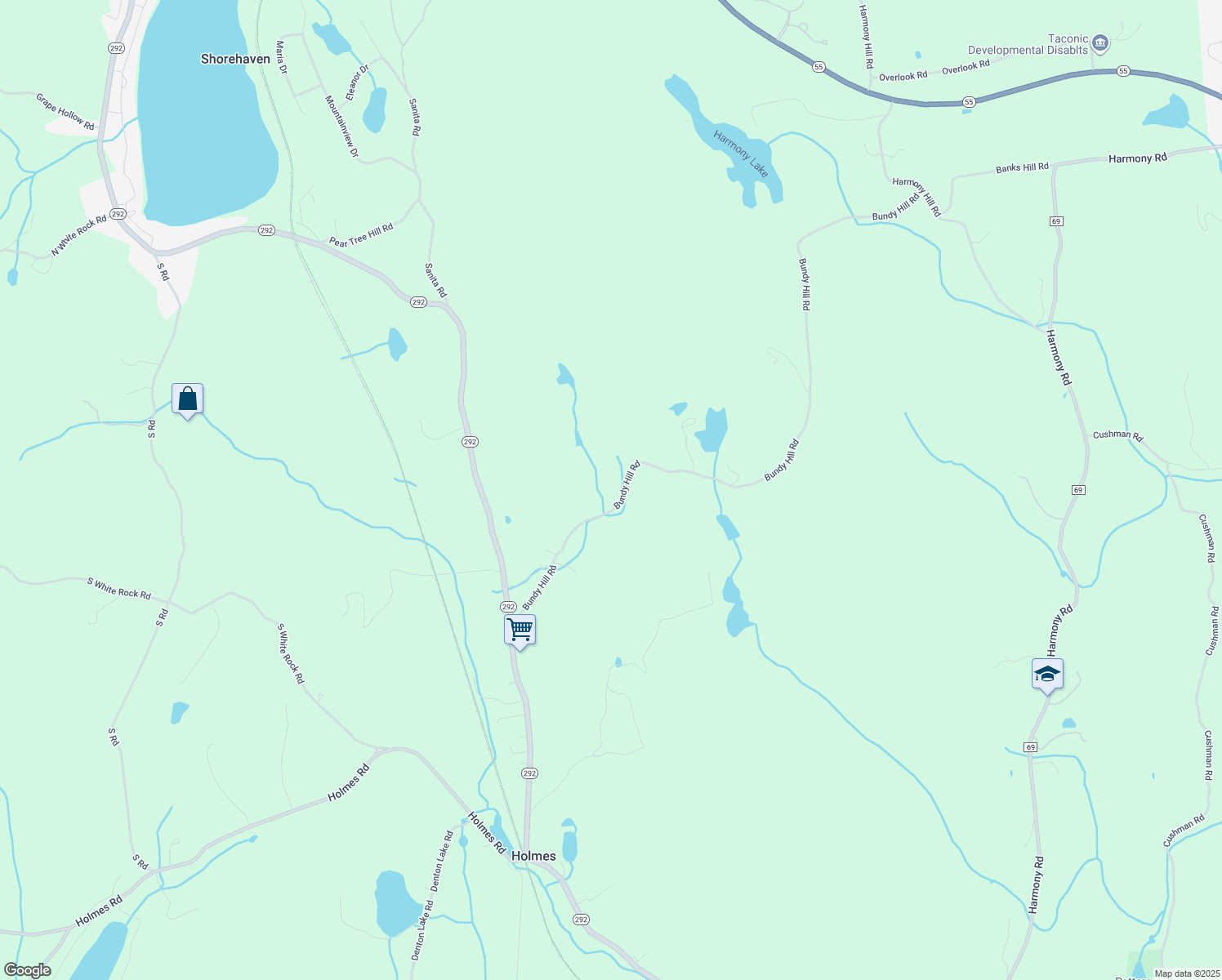 map of restaurants, bars, coffee shops, grocery stores, and more near 89 Bundy Hill Road in Holmes