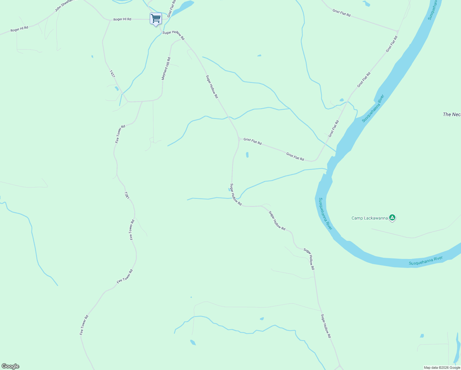 map of restaurants, bars, coffee shops, grocery stores, and more near 1021 Sugar Hollow Road in Tunkhannock