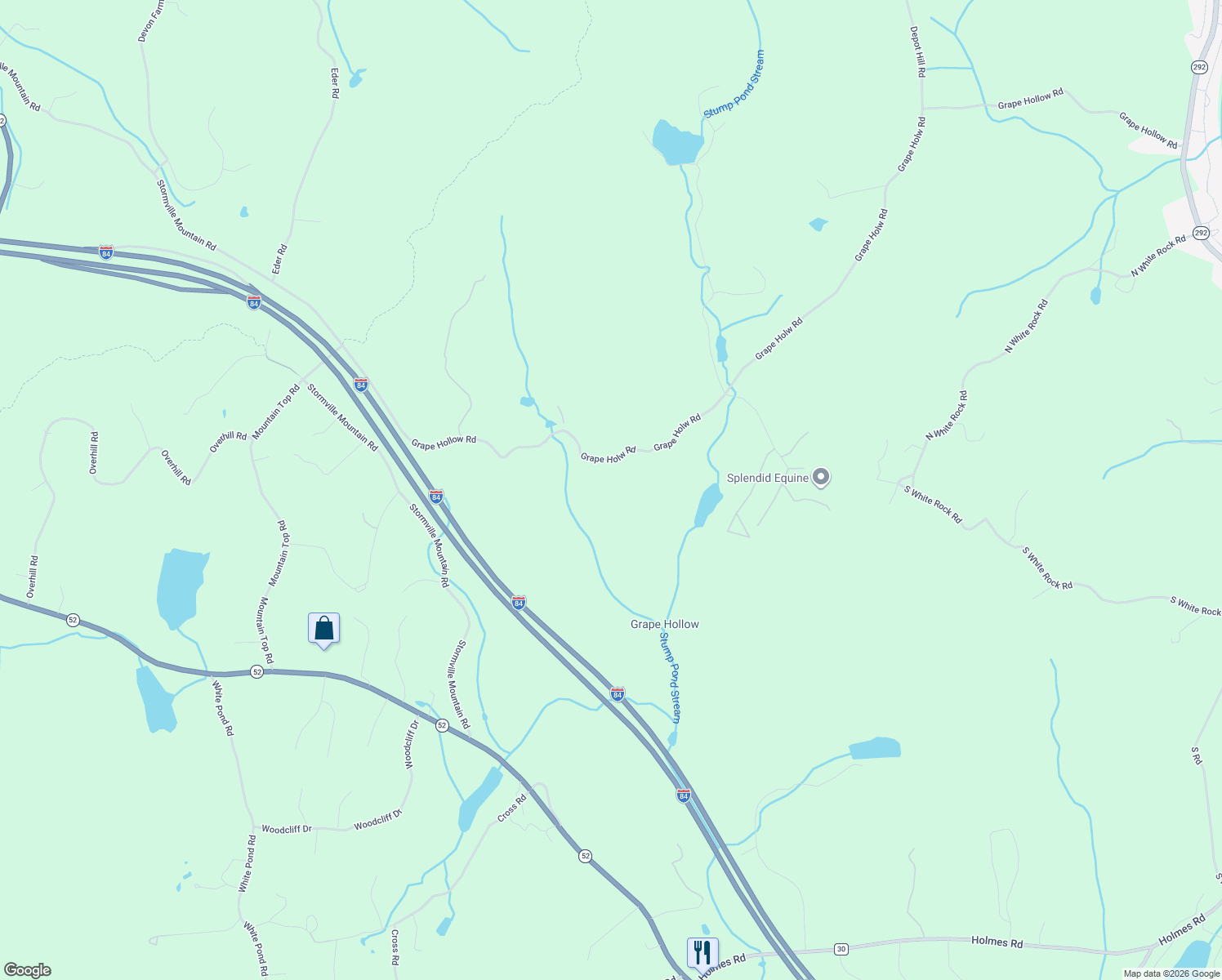 map of restaurants, bars, coffee shops, grocery stores, and more near 489 Grape Hollow Road in Holmes