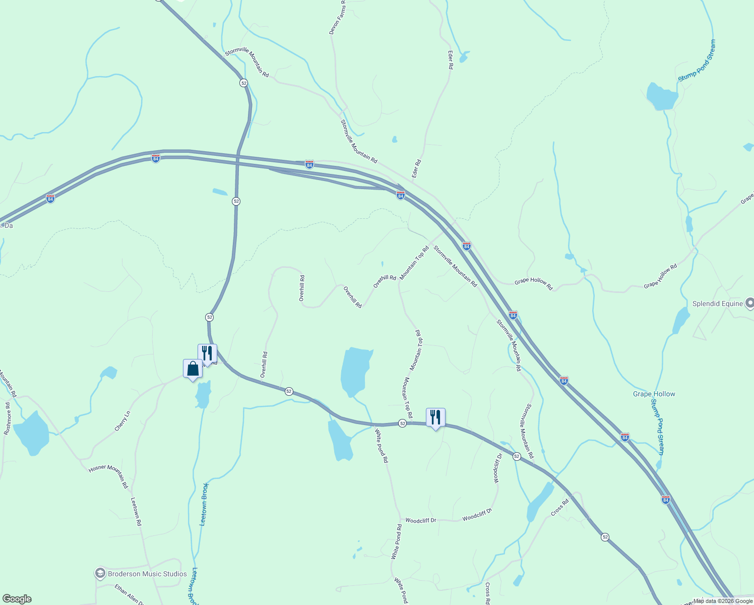 map of restaurants, bars, coffee shops, grocery stores, and more near 280 Overhill Road in Stormville