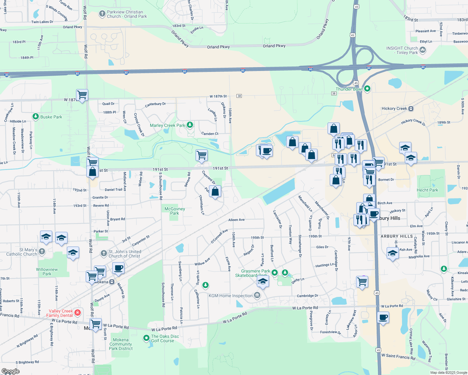 19213 104th Avenue, Mokena IL Walk Score