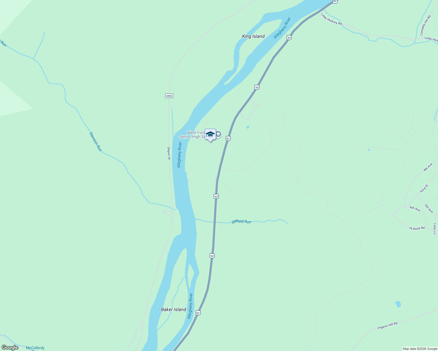 map of restaurants, bars, coffee shops, grocery stores, and more near in Forest