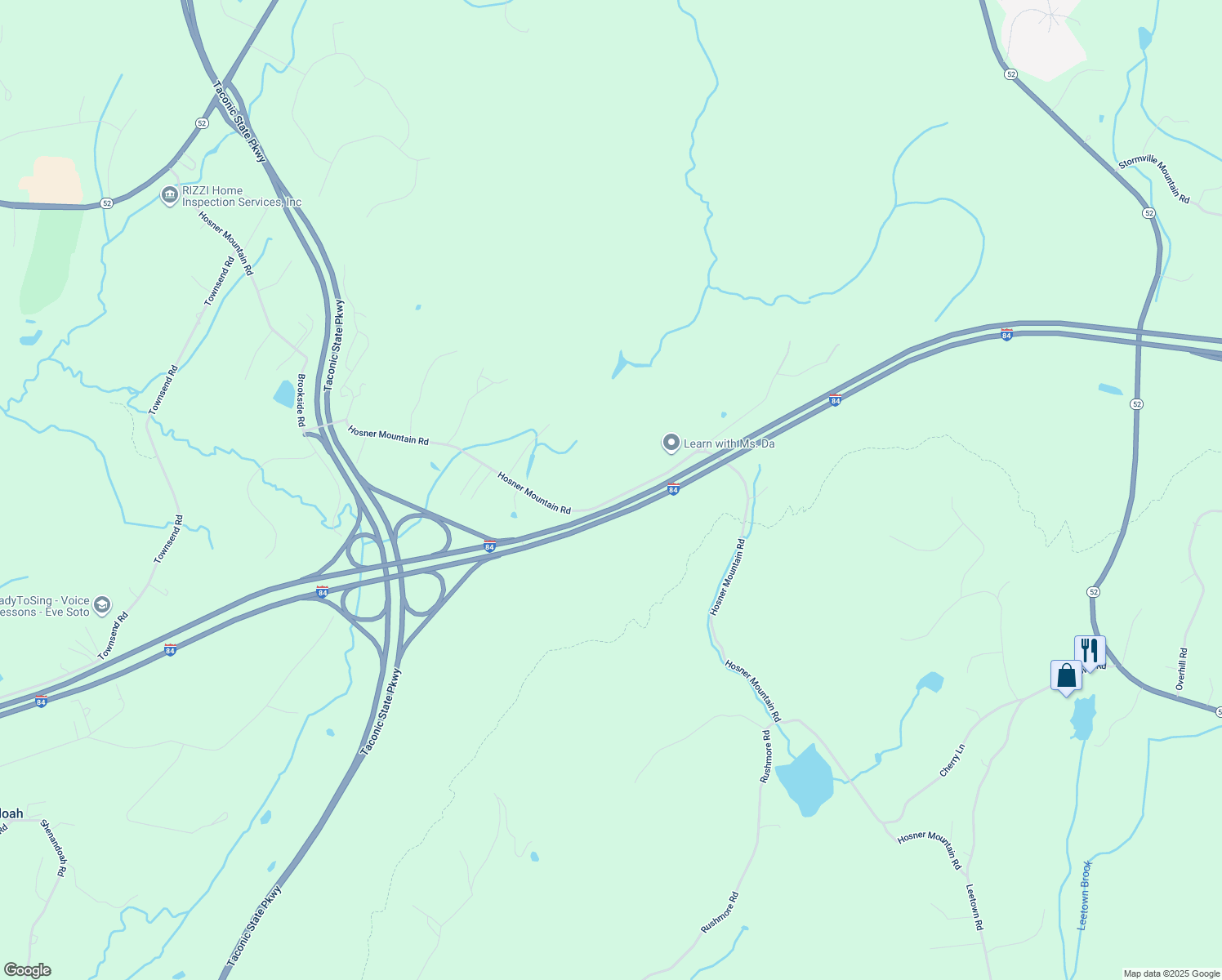 map of restaurants, bars, coffee shops, grocery stores, and more near 188 Hosner Mountain Road in Hopewell Junction
