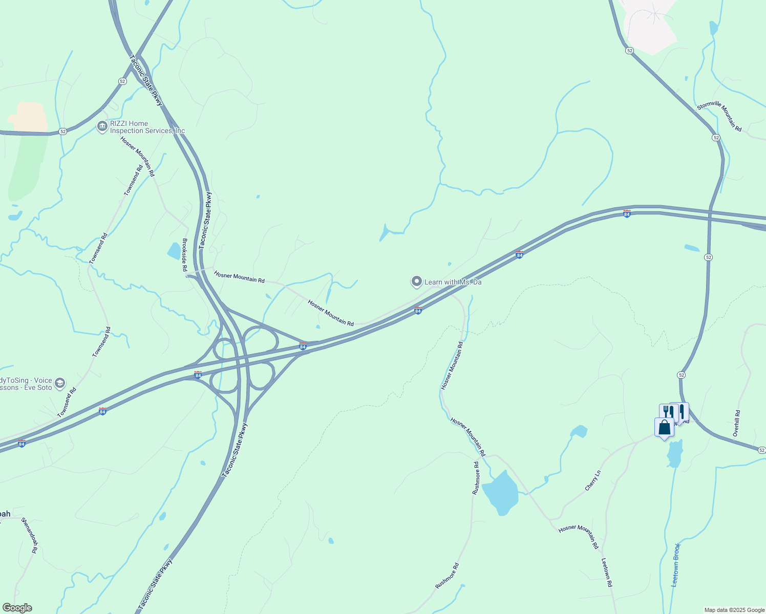 map of restaurants, bars, coffee shops, grocery stores, and more near 188 Hosner Mountain Road in Hopewell Junction