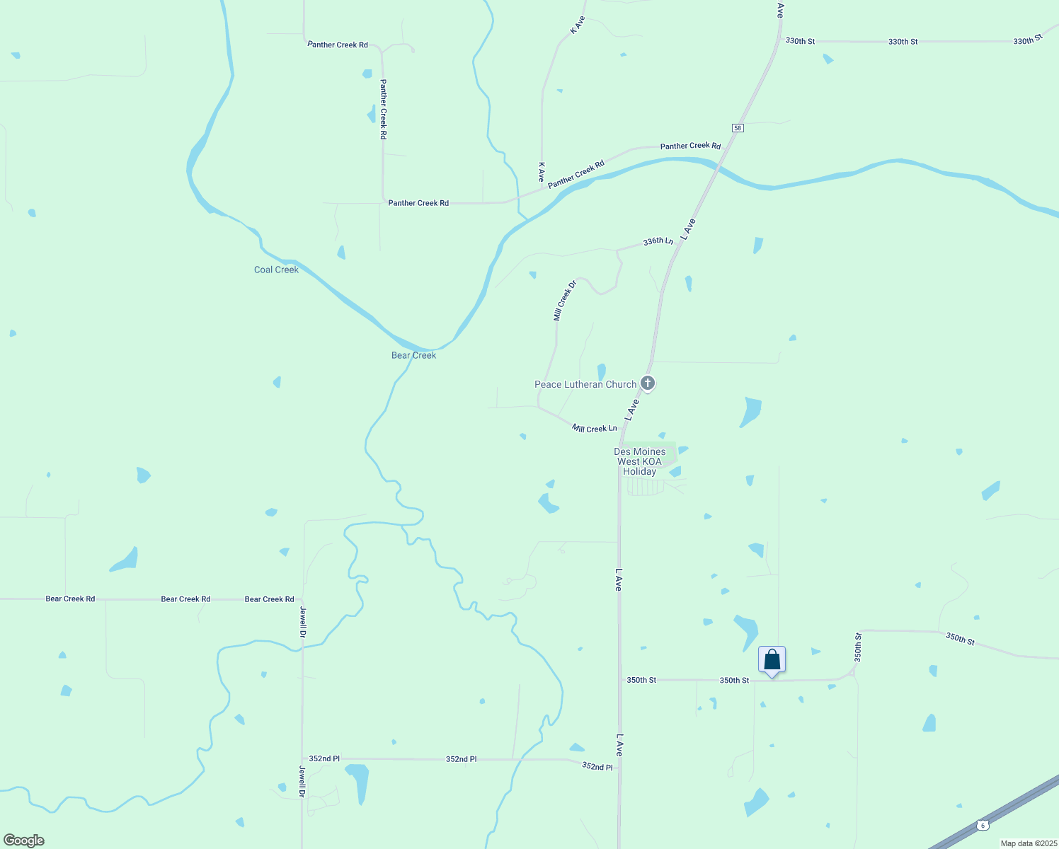 map of restaurants, bars, coffee shops, grocery stores, and more near 20236 Mill Creek Lane in Adel