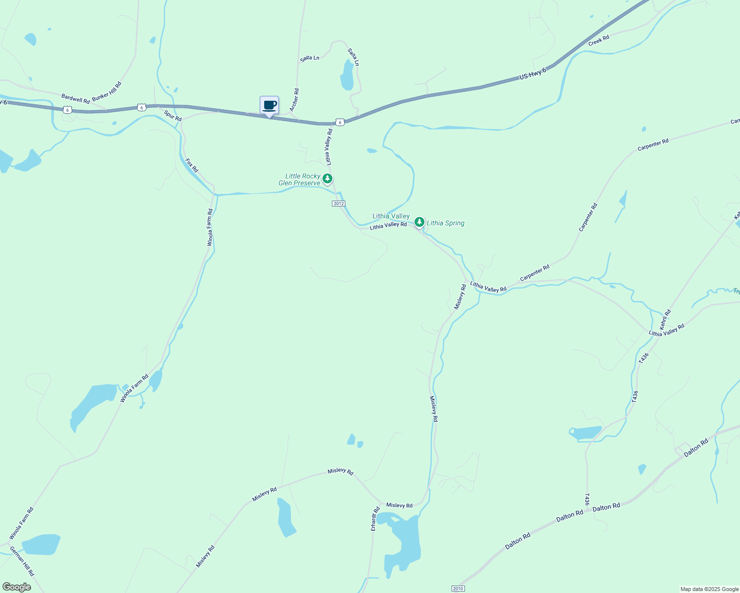 map of restaurants, bars, coffee shops, grocery stores, and more near 89 Valley View Dr in Factoryville