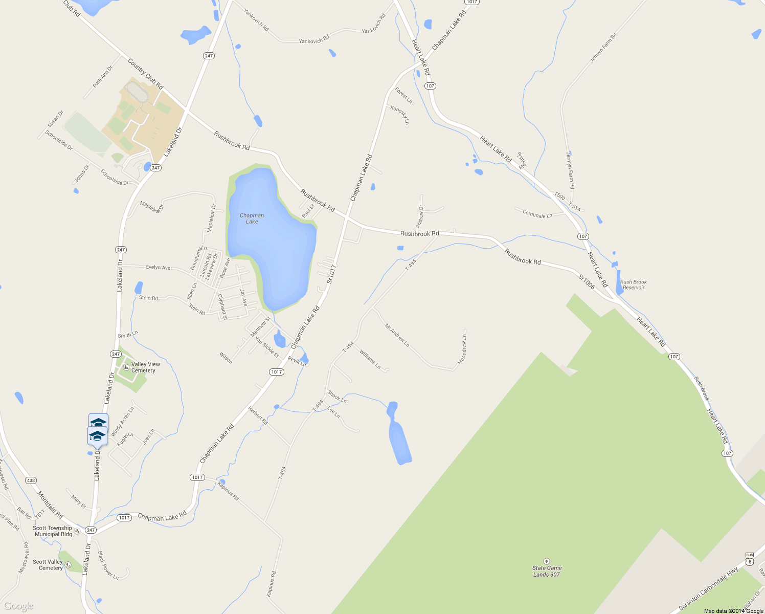 map of restaurants, bars, coffee shops, grocery stores, and more near 539 Carey Rd in Jermyn