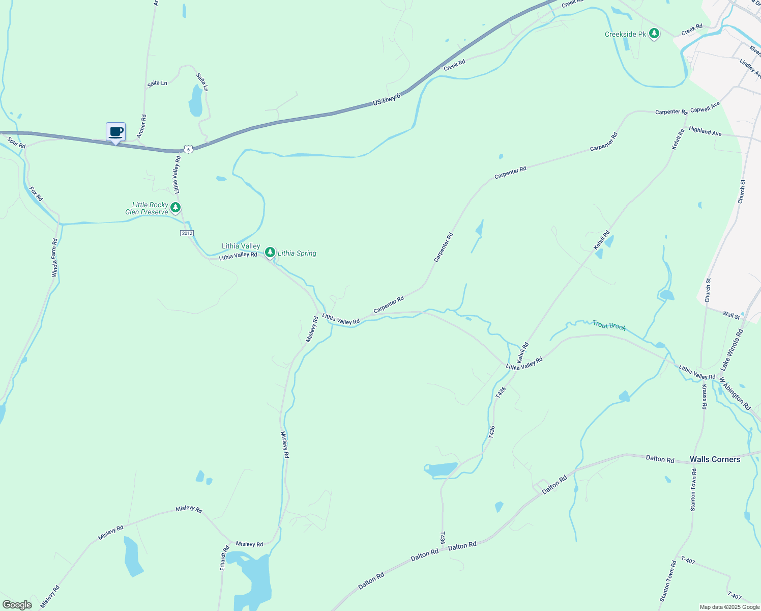map of restaurants, bars, coffee shops, grocery stores, and more near 131 Carpenter Road in Factoryville
