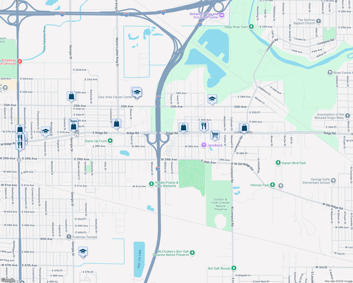 map of restaurants, bars, coffee shops, grocery stores, and more near 3760 Colbourne St in Hobart