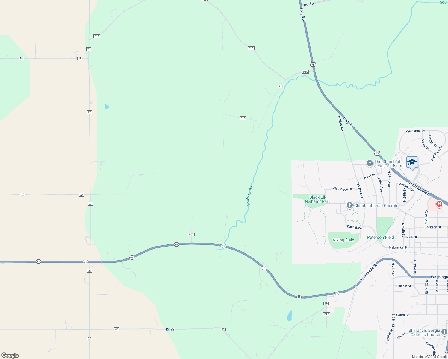 map of restaurants, bars, coffee shops, grocery stores, and more near Unnamed Road in Blair