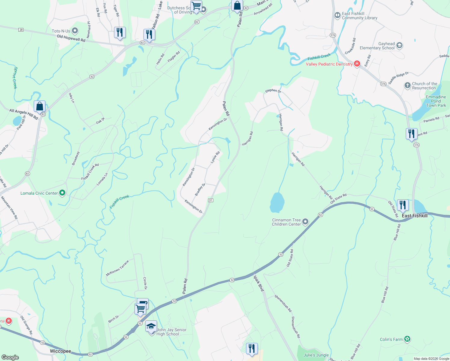 map of restaurants, bars, coffee shops, grocery stores, and more near 35 Dakota Drive in Hopewell Junction