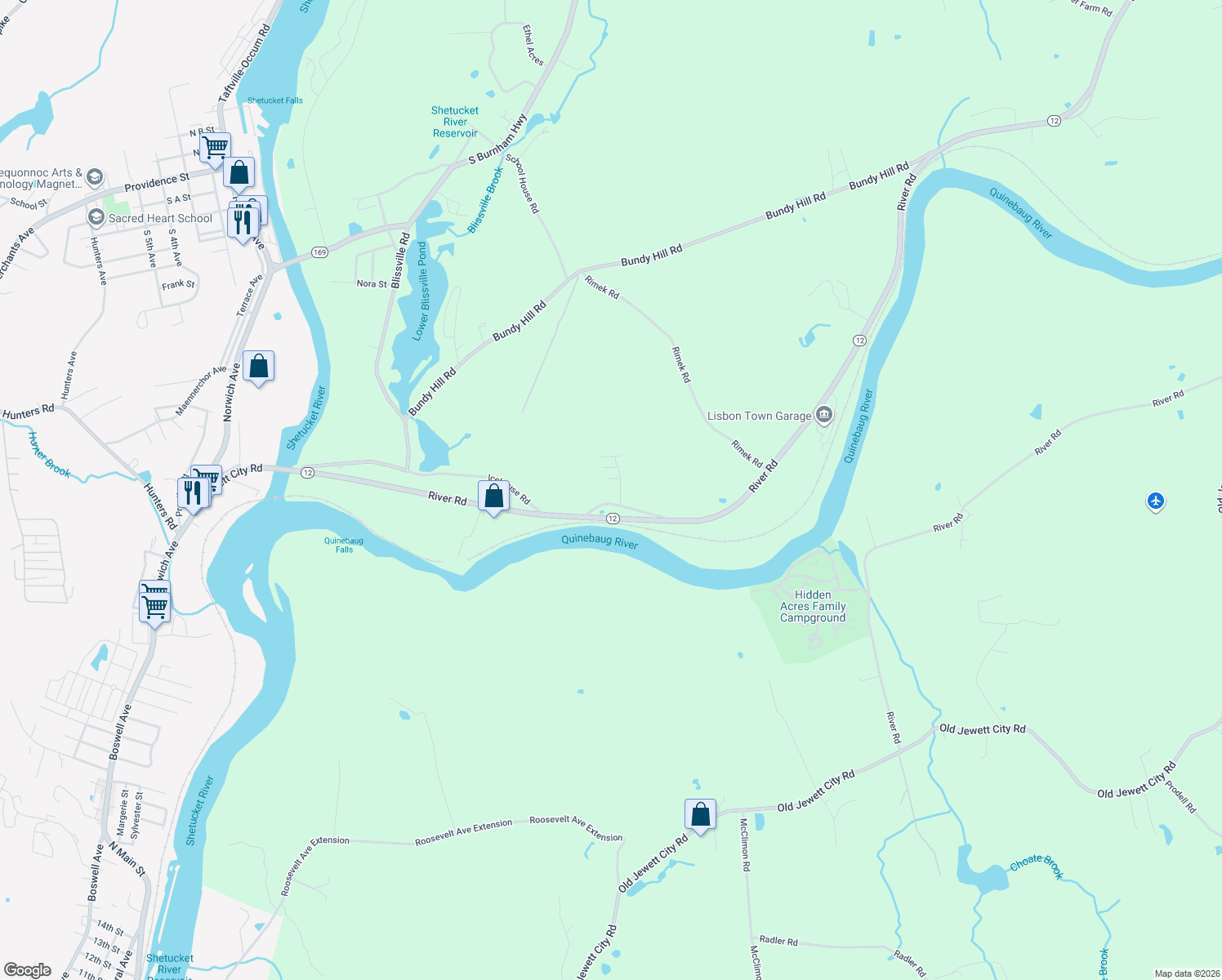 map of restaurants, bars, coffee shops, grocery stores, and more near 5 Tunnel Hill Court in Lisbon