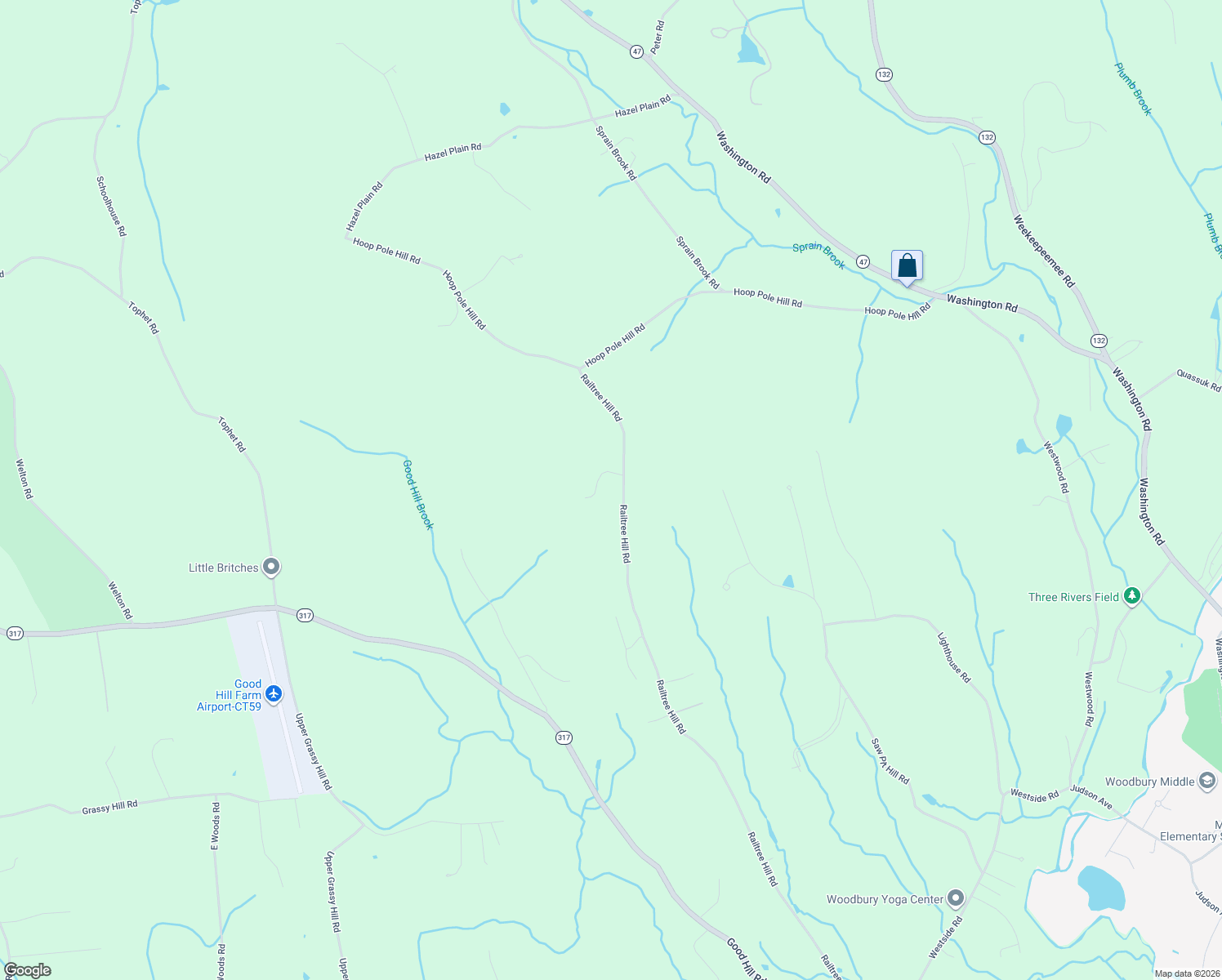 map of restaurants, bars, coffee shops, grocery stores, and more near 331 Railtree Hill Road in Woodbury