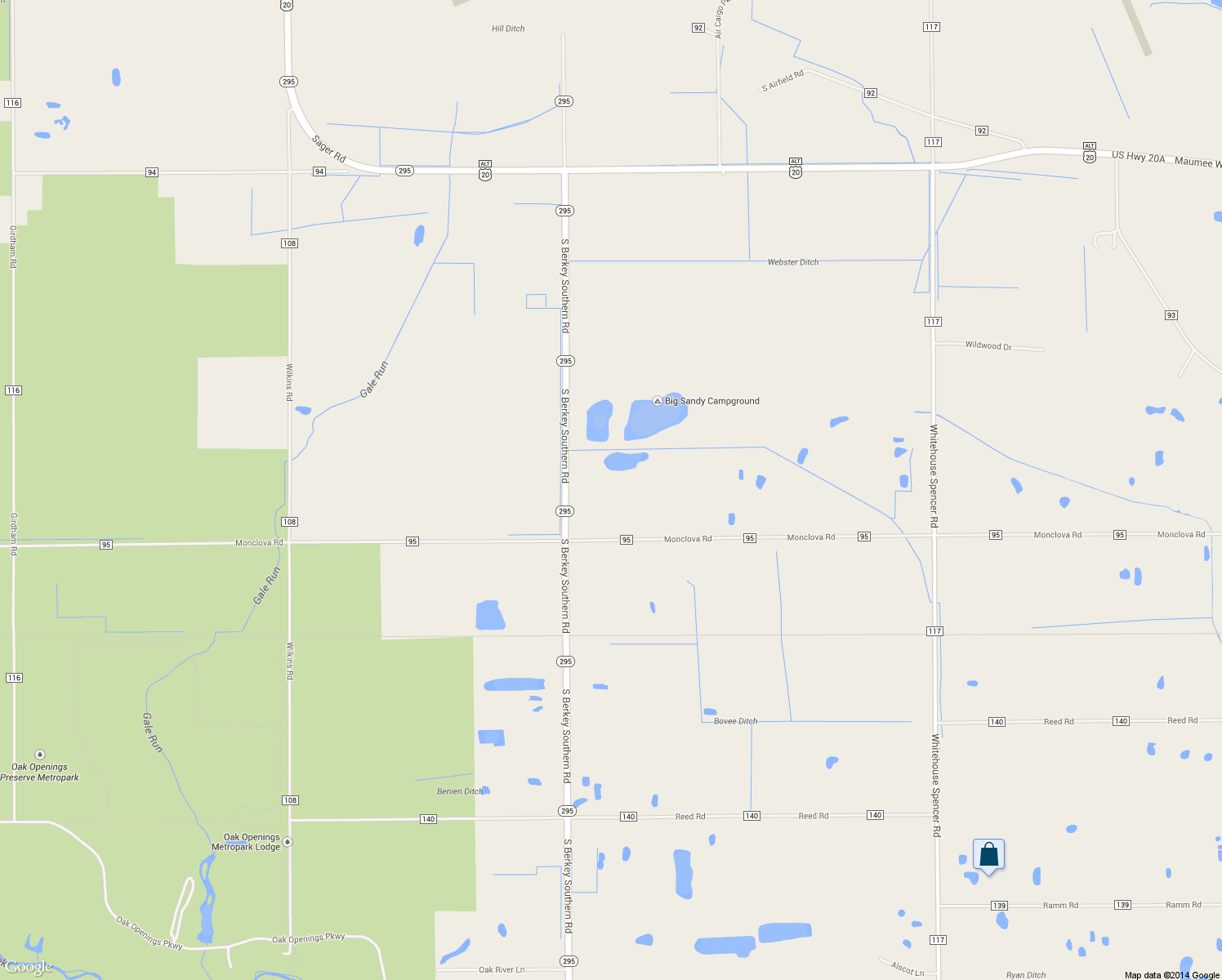 map of restaurants, bars, coffee shops, grocery stores, and more near 4257 South Berkey Southern Road in Swanton