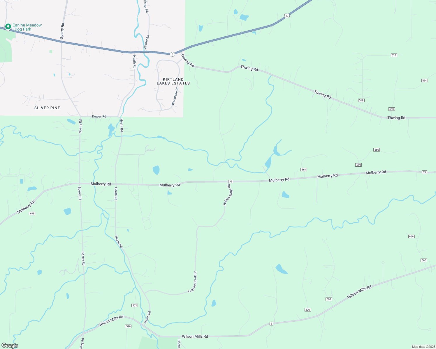map of restaurants, bars, coffee shops, grocery stores, and more near 9826 Mulberry Road in Chardon