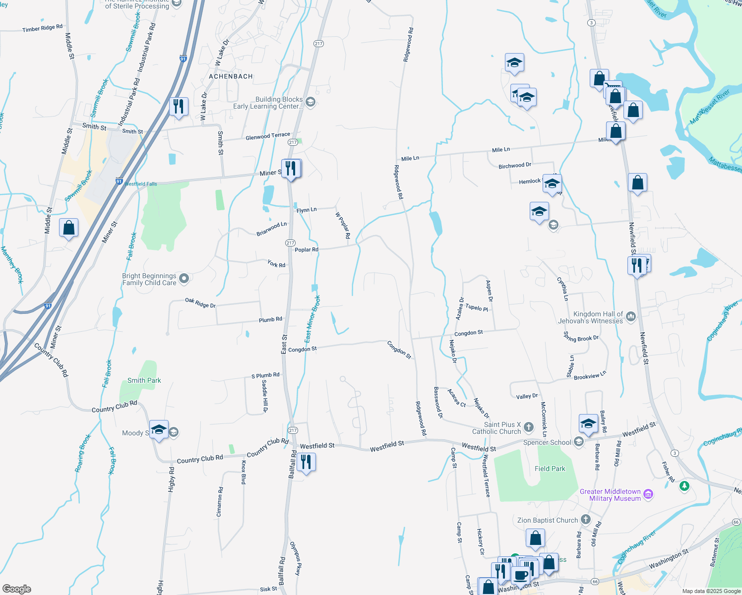 map of restaurants, bars, coffee shops, grocery stores, and more near in Middletown