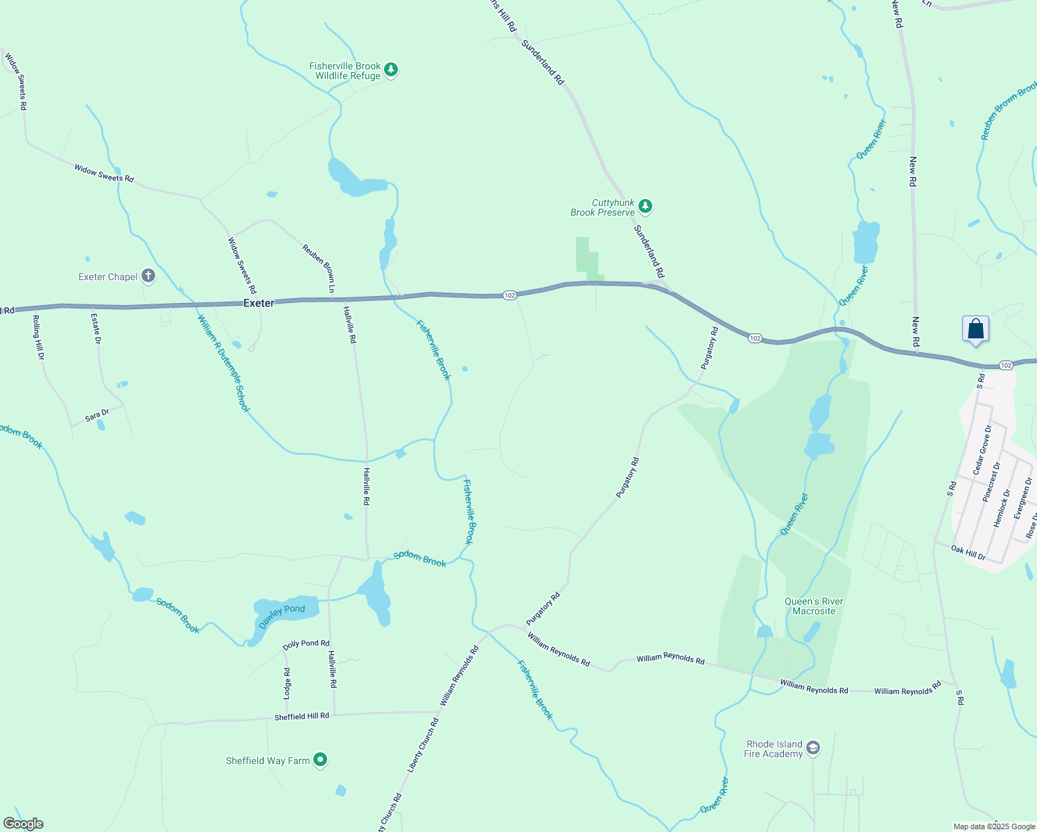map of restaurants, bars, coffee shops, grocery stores, and more near 82 Locust Valley Road in Exeter