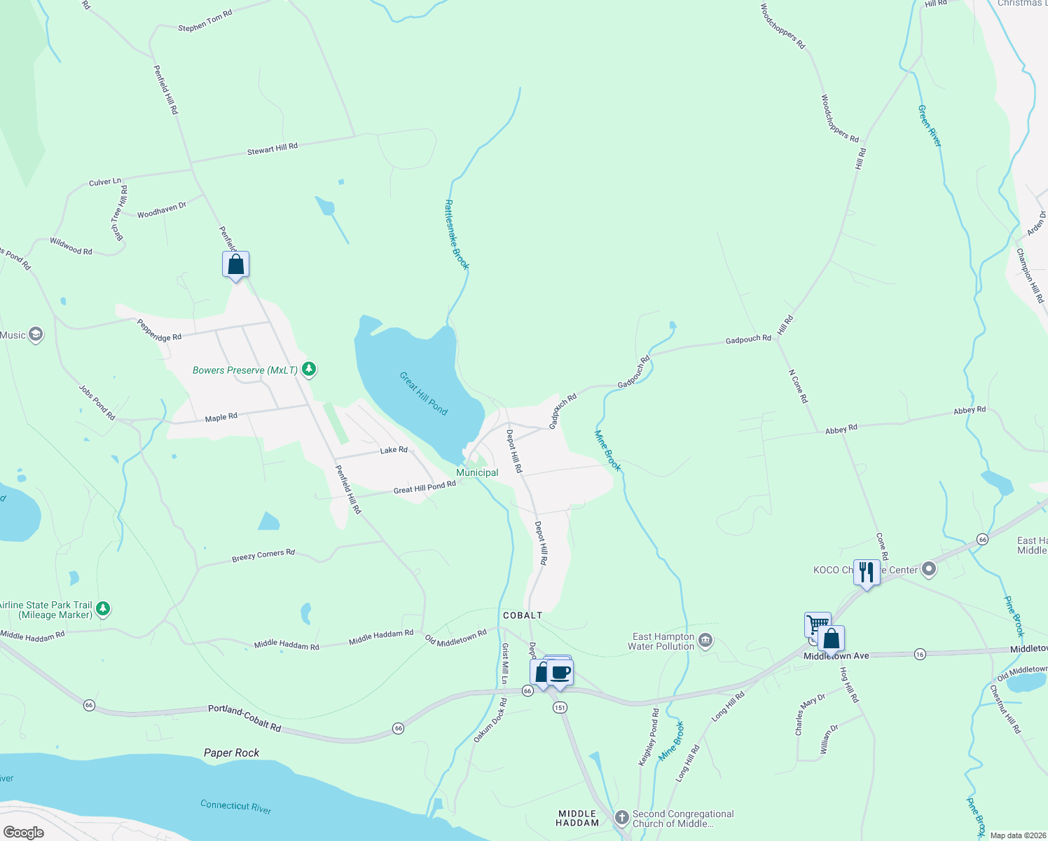 map of restaurants, bars, coffee shops, grocery stores, and more near 96 Gadpouch Road in East Hampton