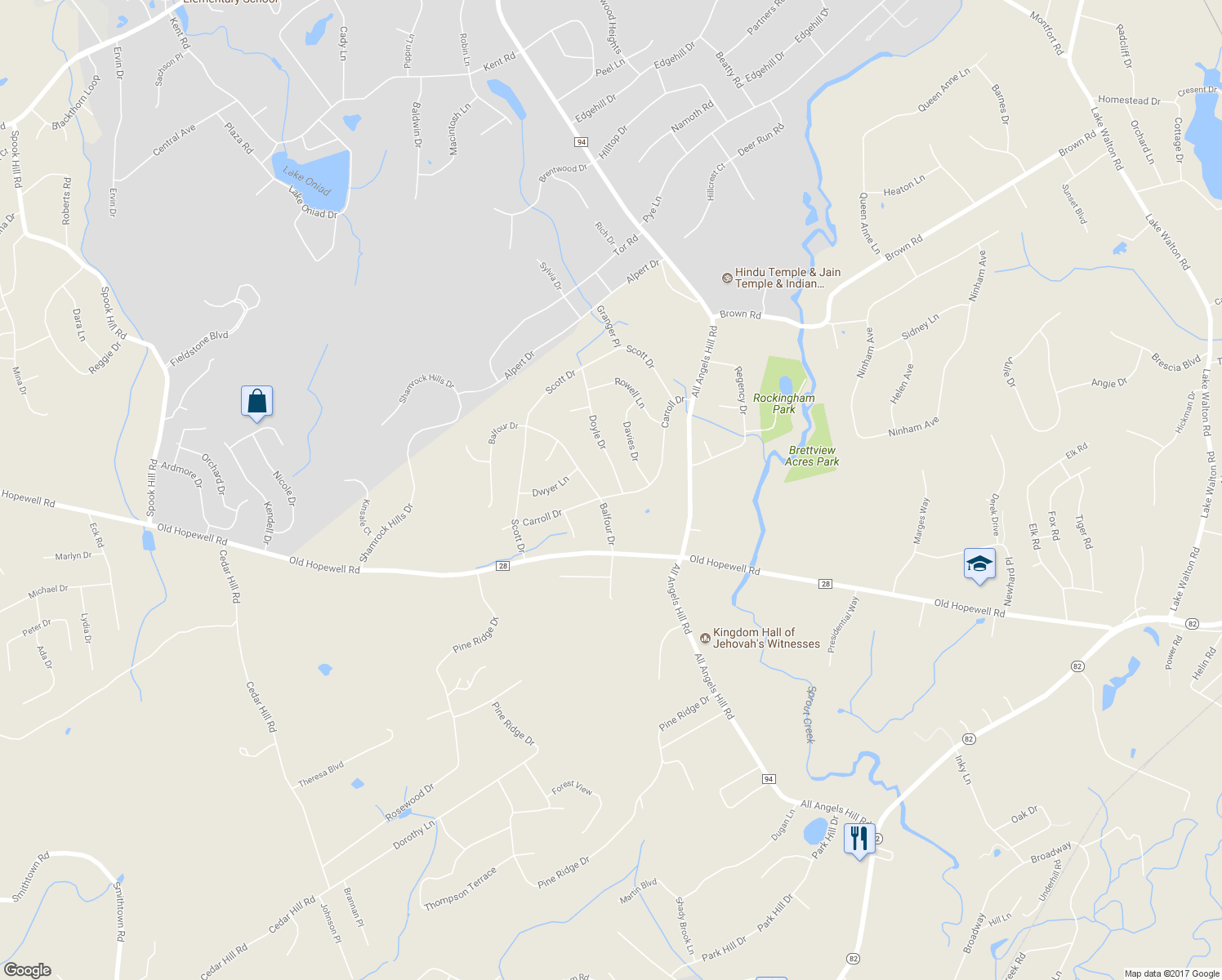 map of restaurants, bars, coffee shops, grocery stores, and more near 1 Doyle Drive in Wappingers Falls