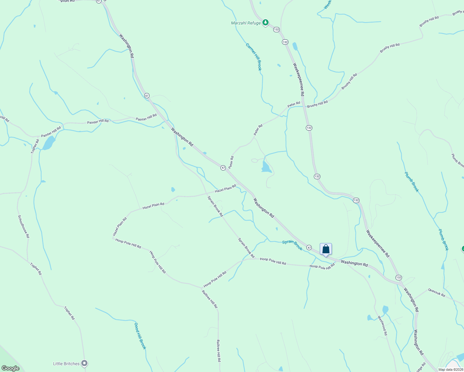 map of restaurants, bars, coffee shops, grocery stores, and more near 31 Hazel Plain Road in Woodbury