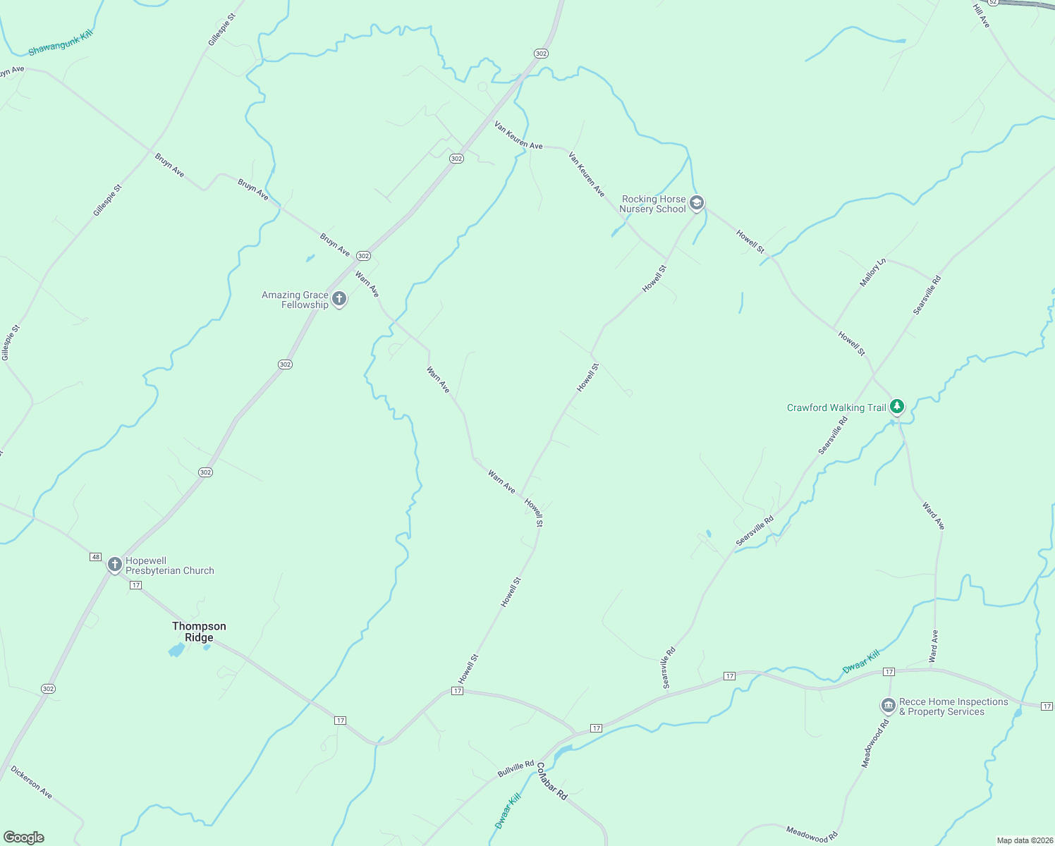 map of restaurants, bars, coffee shops, grocery stores, and more near 376 Howell Street in Pine Bush