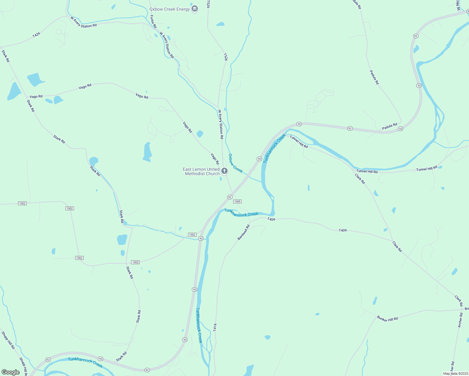 map of restaurants, bars, coffee shops, grocery stores, and more near 1185 Avery Station Road in Factoryville