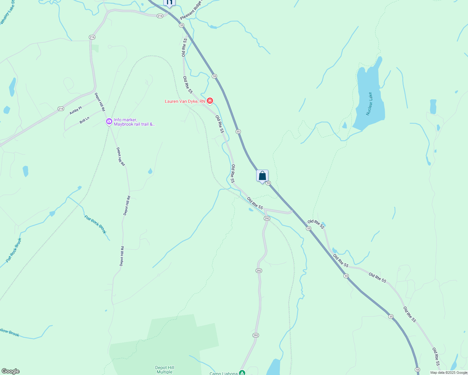 map of restaurants, bars, coffee shops, grocery stores, and more near 207 Old Route 55 in Poughquag