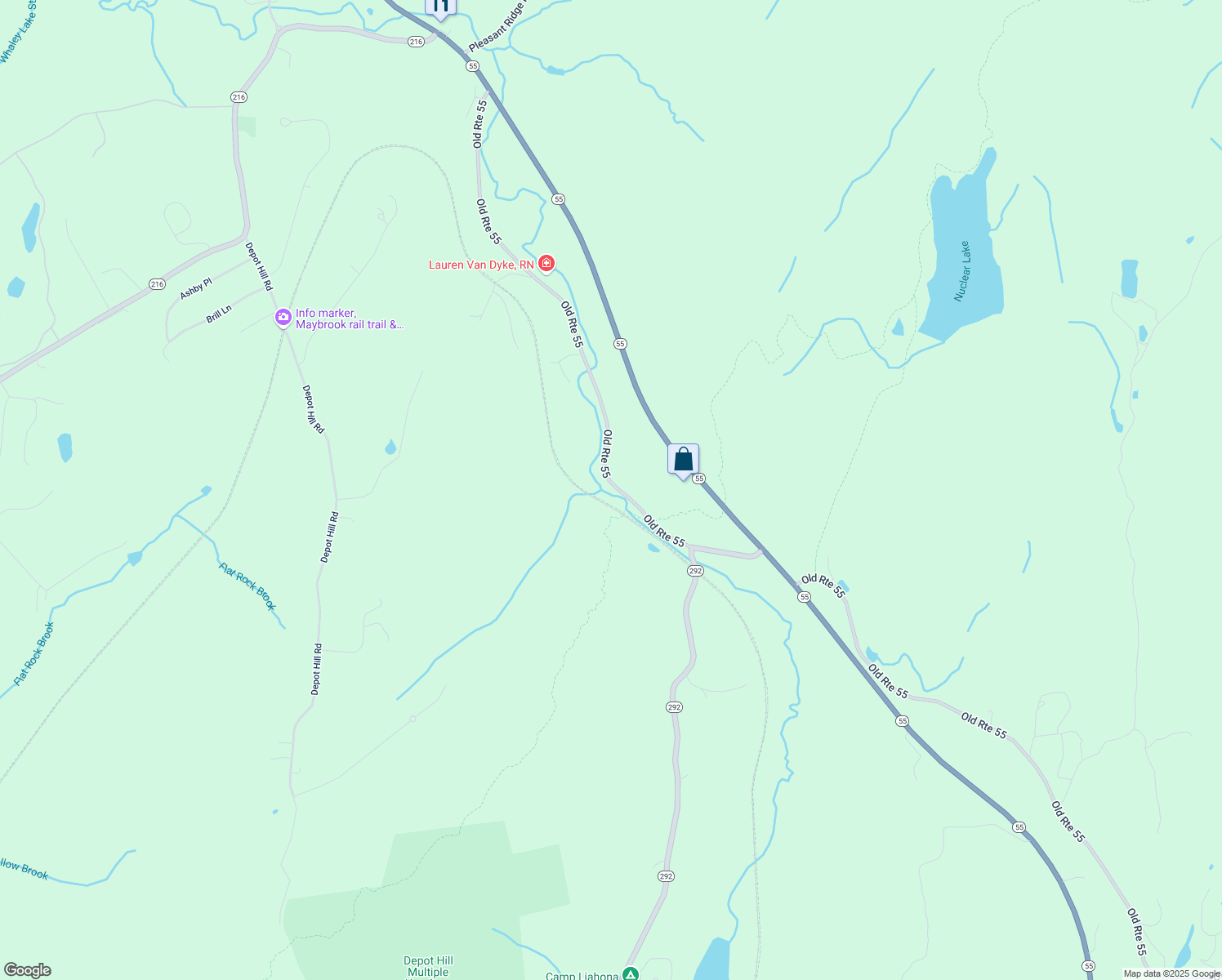 map of restaurants, bars, coffee shops, grocery stores, and more near 207 Old Route 55 in Poughquag