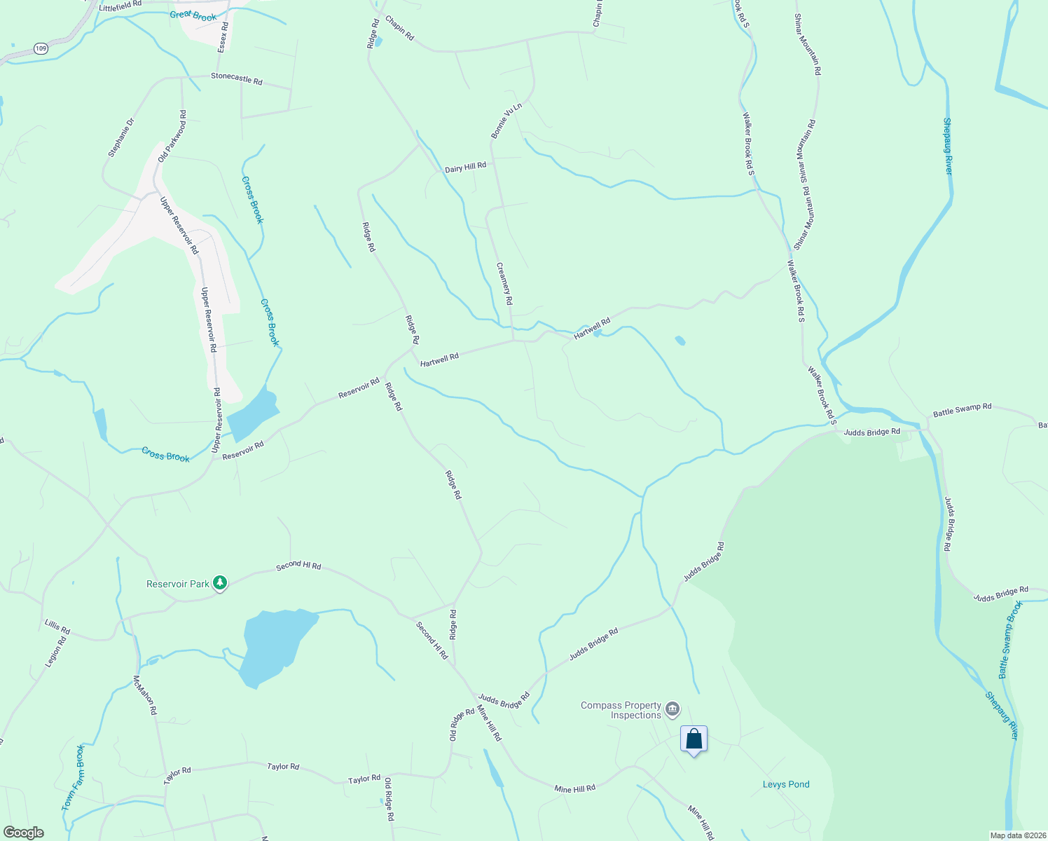 map of restaurants, bars, coffee shops, grocery stores, and more near 22 Silver Birch Road in New Milford