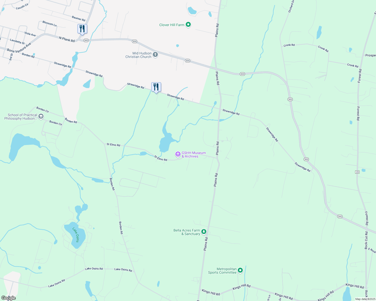 map of restaurants, bars, coffee shops, grocery stores, and more near 171 St Elmo Rd in Wallkill