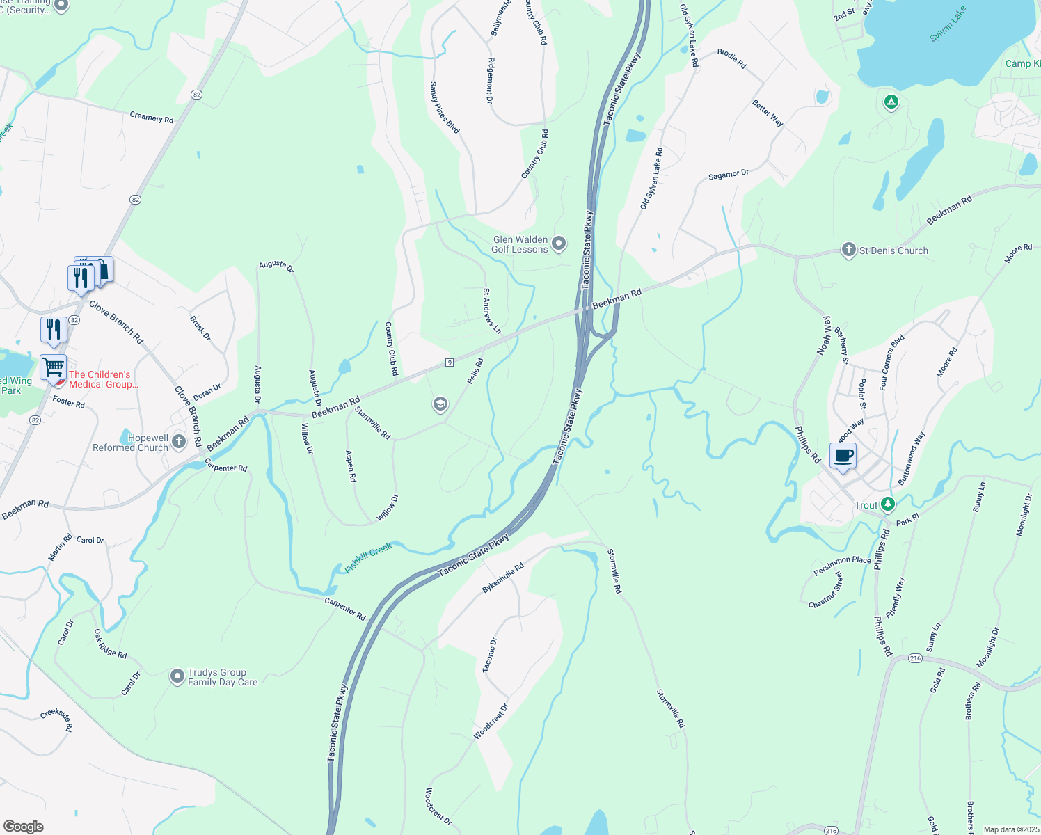 map of restaurants, bars, coffee shops, grocery stores, and more near 27 Pellbridge Dr in Hopewell Junction