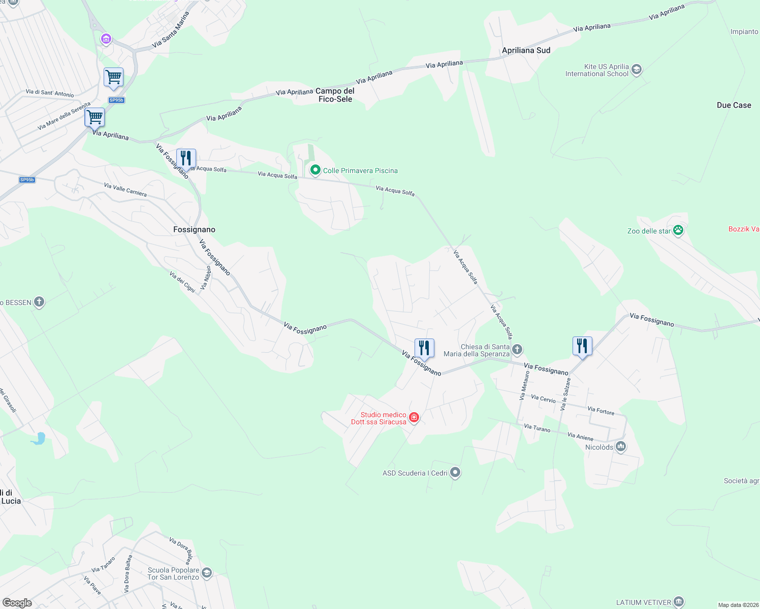 map of restaurants, bars, coffee shops, grocery stores, and more near 15 Via Basento in Fossignano
