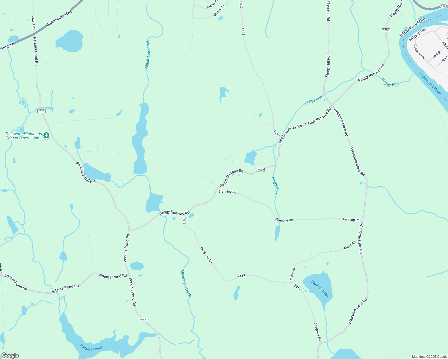 map of restaurants, bars, coffee shops, grocery stores, and more near 175 Peggy Runway Road in Beach Lake