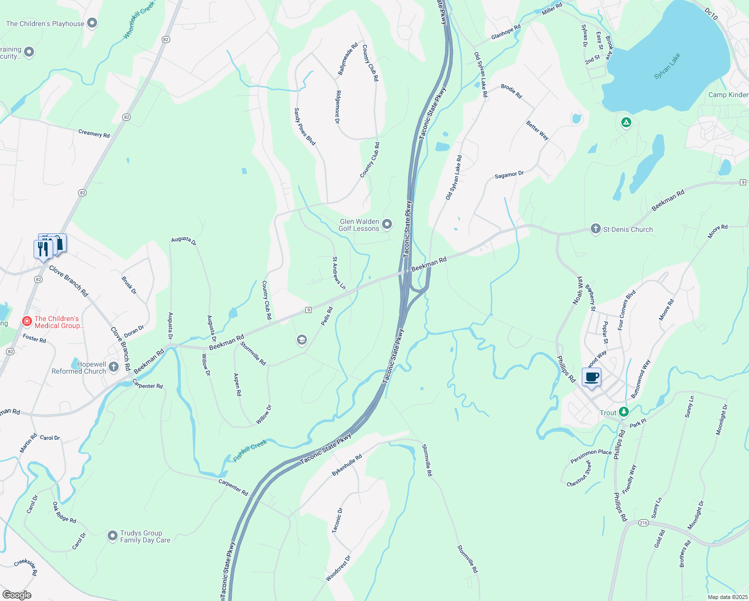 map of restaurants, bars, coffee shops, grocery stores, and more near 7 Pellbridge Dr in Hopewell Junction