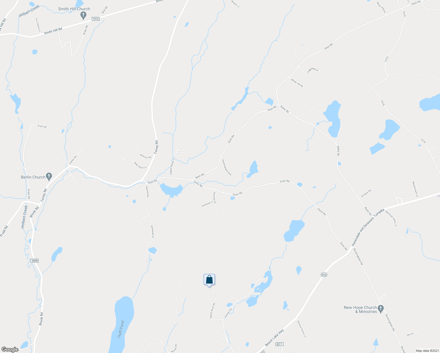 map of restaurants, bars, coffee shops, grocery stores, and more near 44 Slish Road in Honesdale